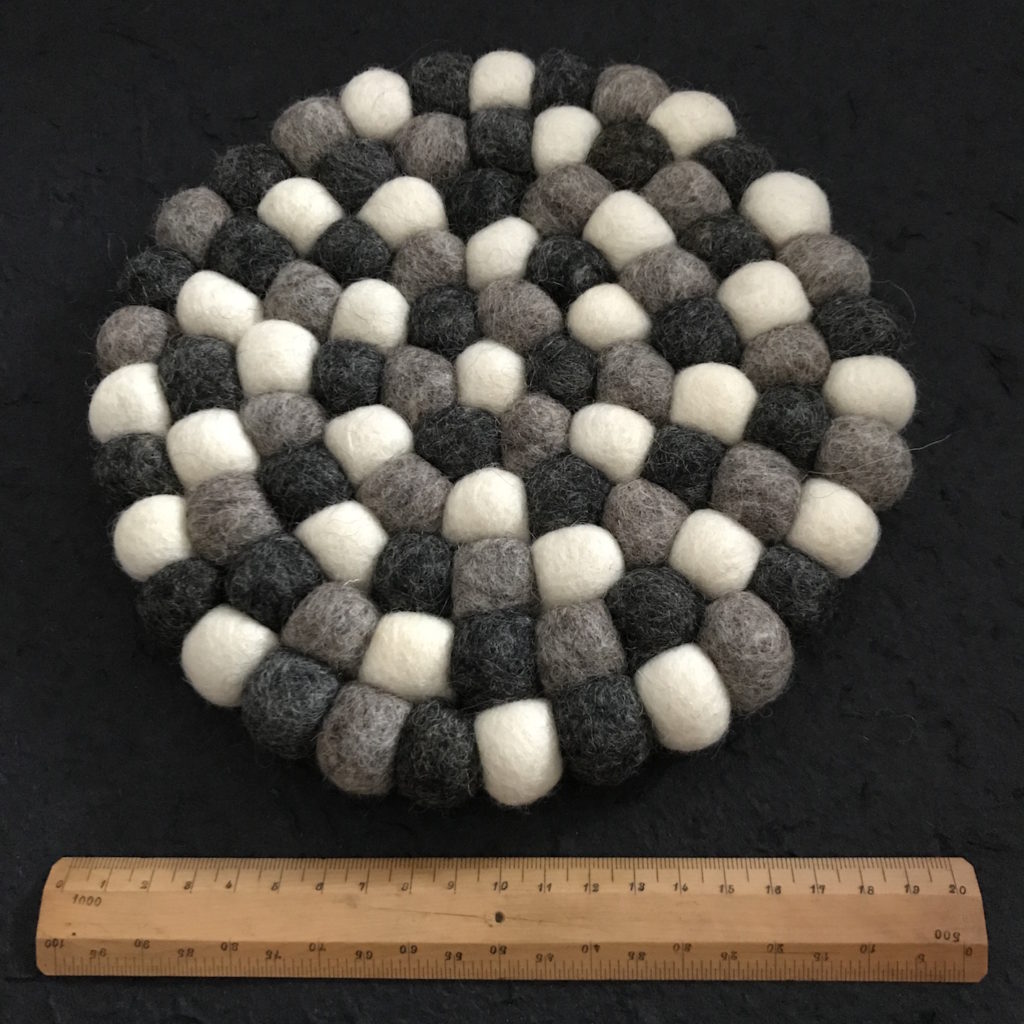1 dessous de plat en feutre de 20 cm - Dessous de plat en laine - Pour tasses, casseroles, poêles et tasses - Feutré à la main